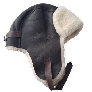 Brown/White Shearling Hat